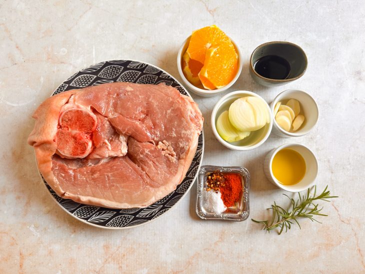 Ingredientes reunidos para o preparo da receita.