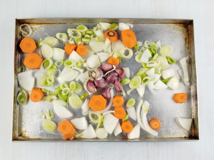 Vegetais na assadeira.