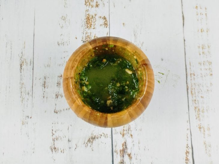 pilão com pesto de taioba