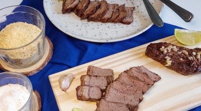 Picanha na airfryer com manteiga e alho