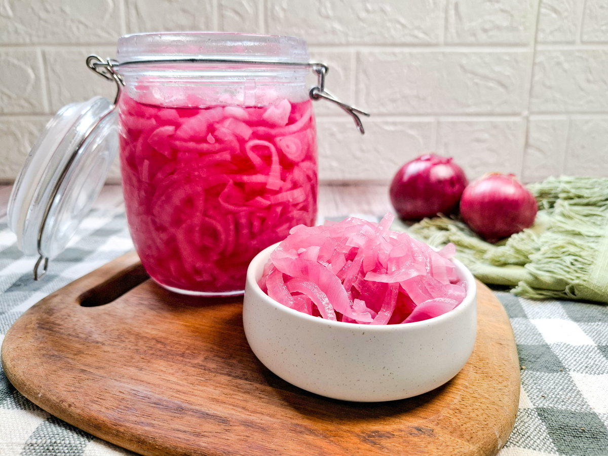 Picles de cebola roxa