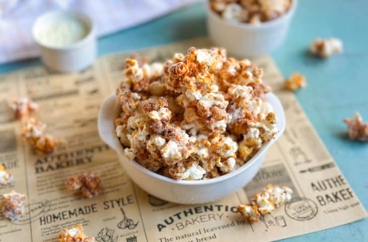 Pipoca caramelizada com Leite Ninho