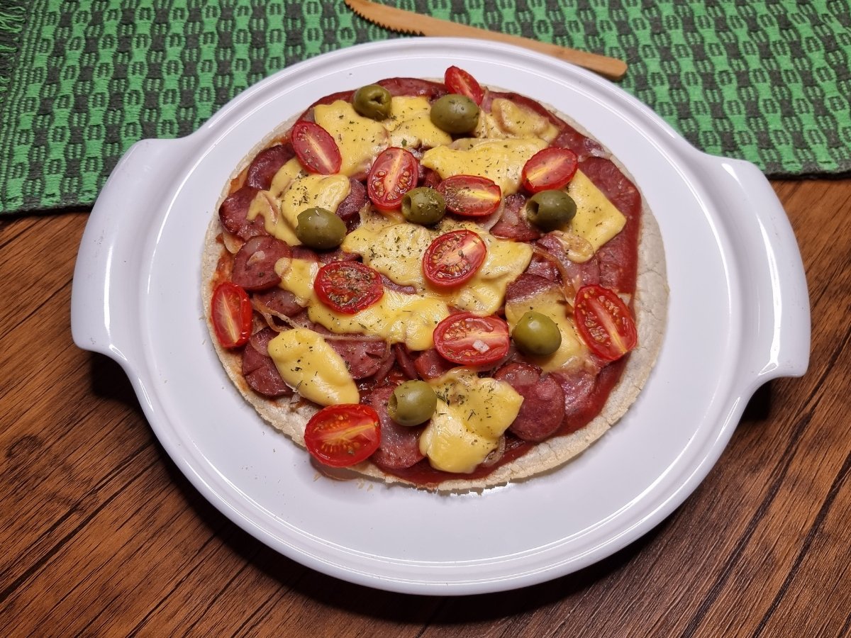 Pizza caseira sem farinha de trigo