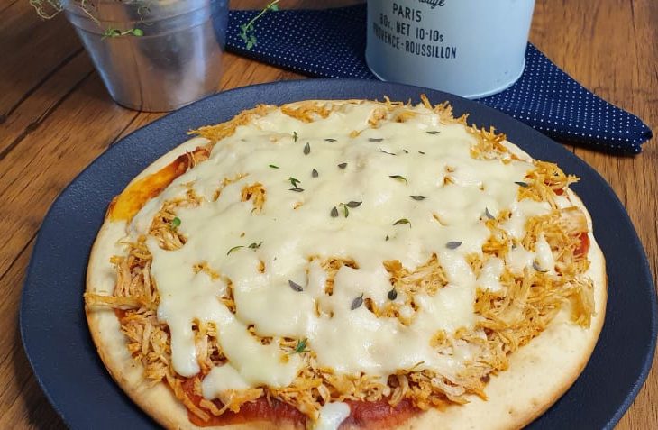 Pizza de frango de liquidificador