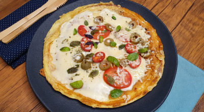 Pizza de frigideira de tapioca