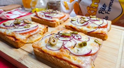 Pizza de pão de forma