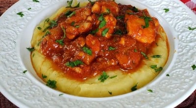 Polenta com frango