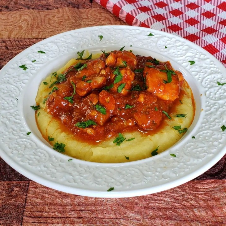 Polenta com frango