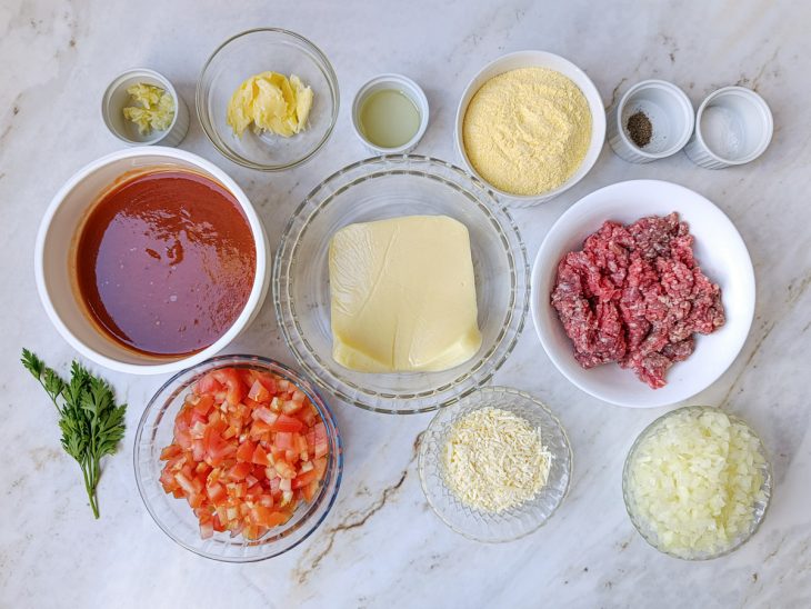 Ingredientes reunidos para o preparo da receita.