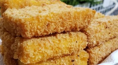 Polenta frita com Panko