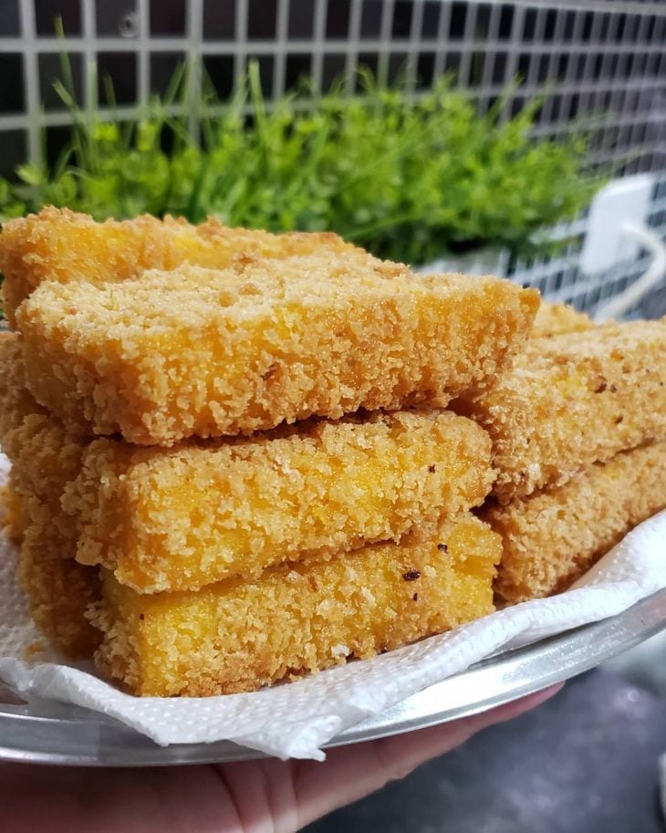 Polenta frita com Panko