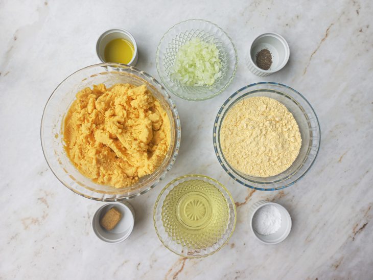 Ingredientes reunidos para o preparo da receita.