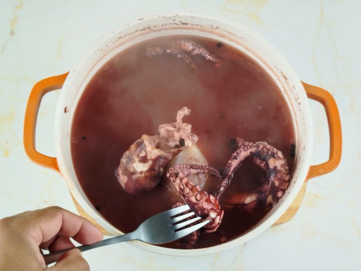 ponto de cozimento ideal para polvo.