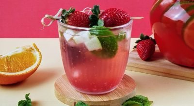 Ponche de morango e laranja