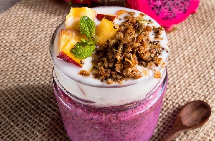 Pudim de chia de pitaya