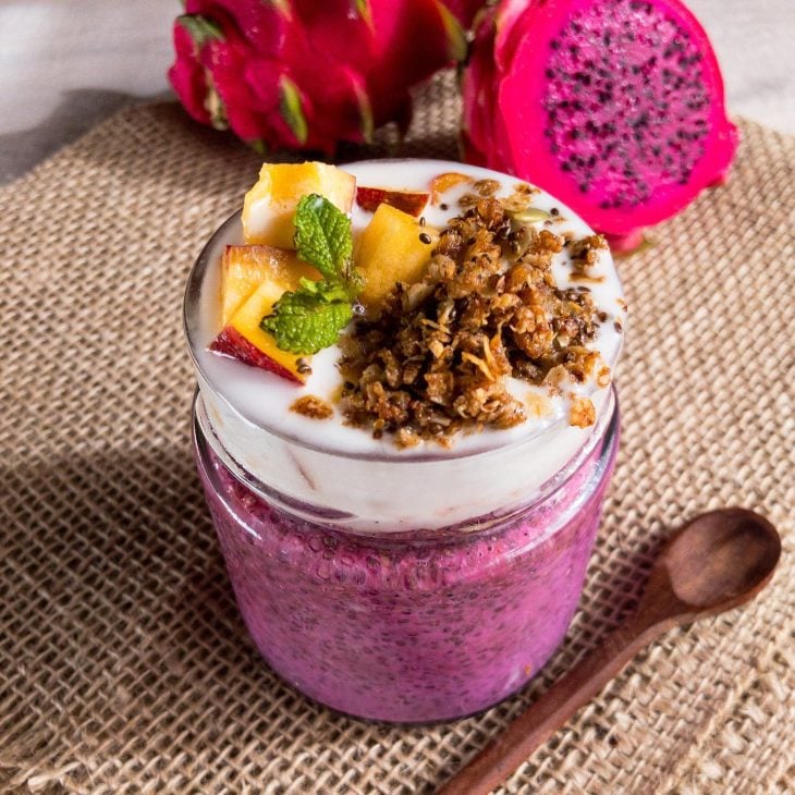 Pudim de chia de pitaya