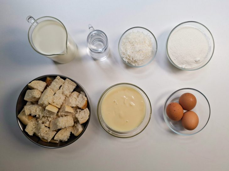 Ingredientes reunidos para o preparo da receita.