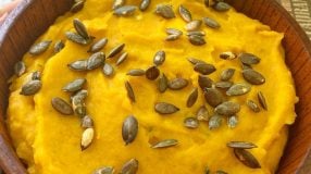 Purê de abóbora com gorgonzola