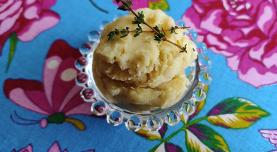 Purê de batata-doce com cream cheese