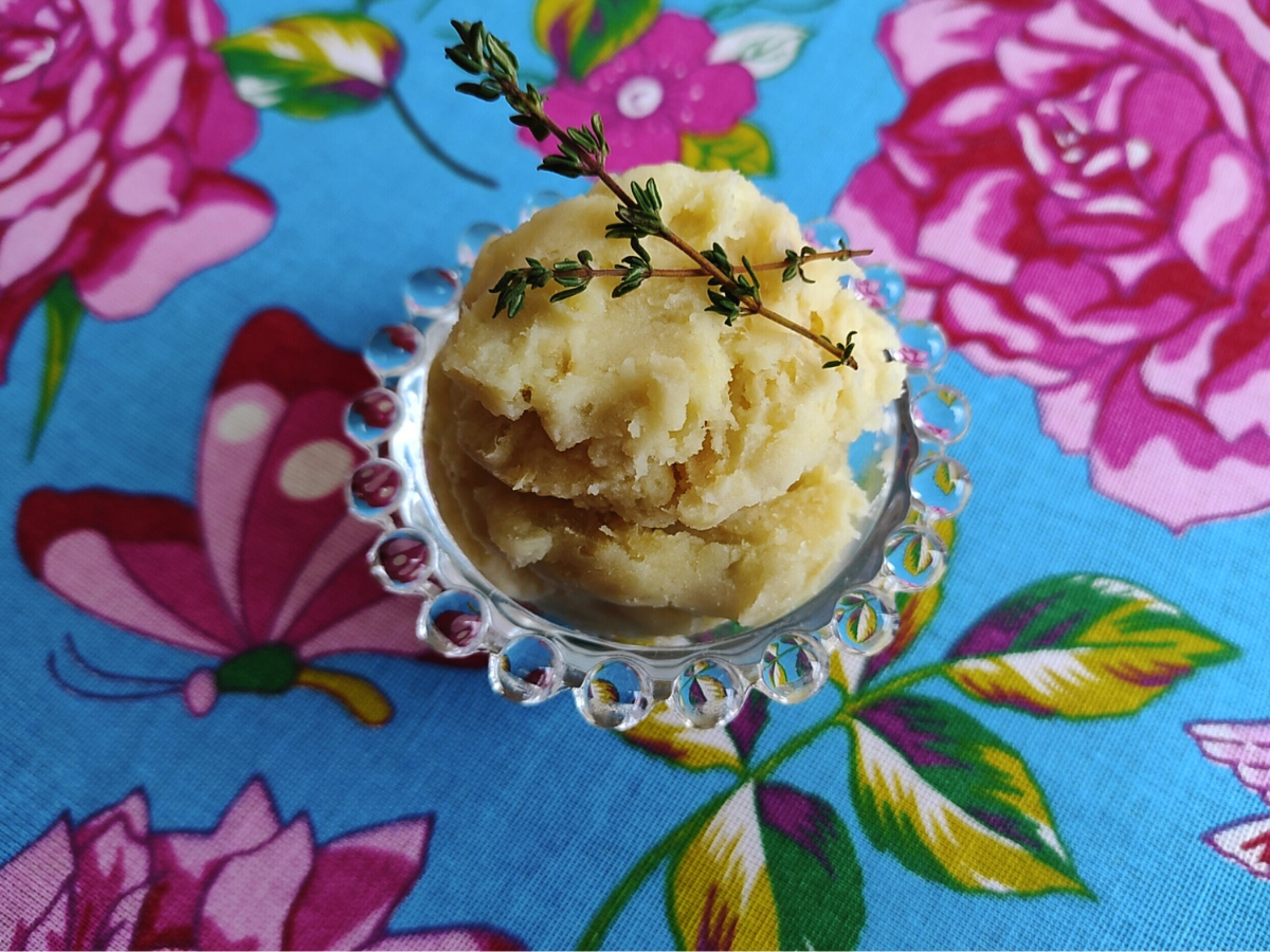 Purê de batata-doce com cream cheese