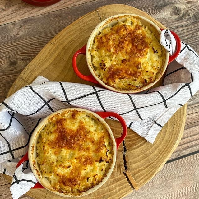 Purê de couve-flor gratinado low carb