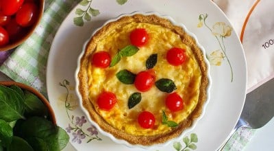 Quiche caprese saudável