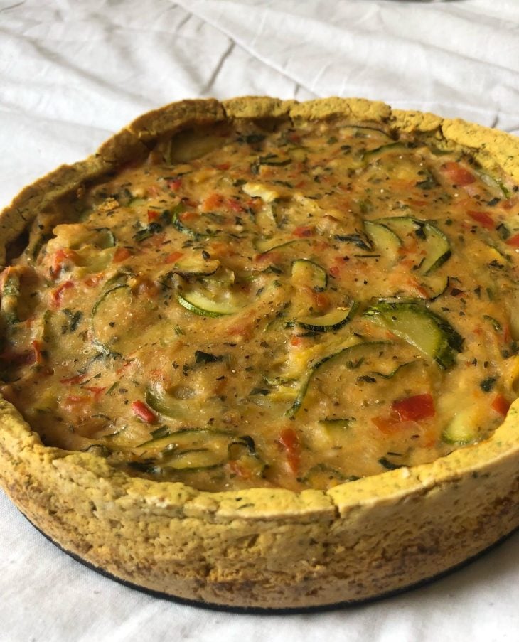 Quiche de abobrinha com catupiry de inhame