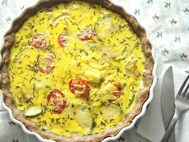 Quiche de abobrinha com massa integral