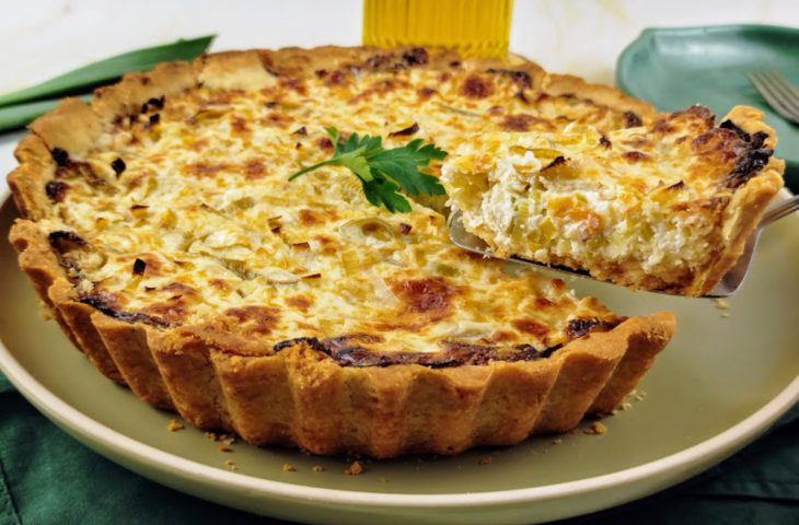 Quiche de alho-poró simples