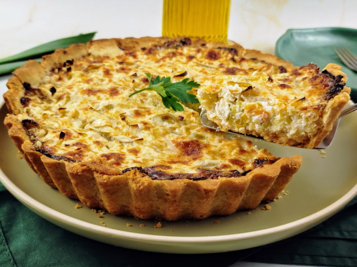Quiche de alho-poró simples