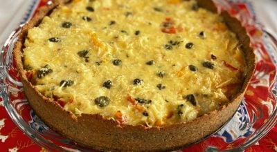 Quiche de bacalhau low carb