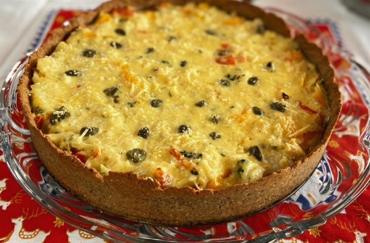 Quiche de bacalhau low carb