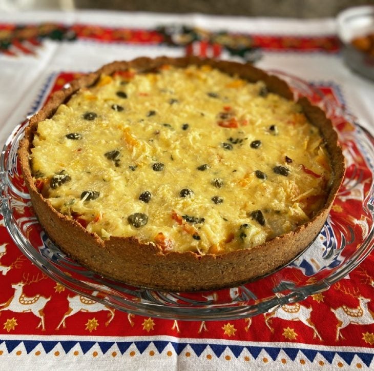 Quiche de bacalhau low carb