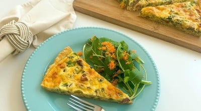 Quiche de bacon e brócolis fácil