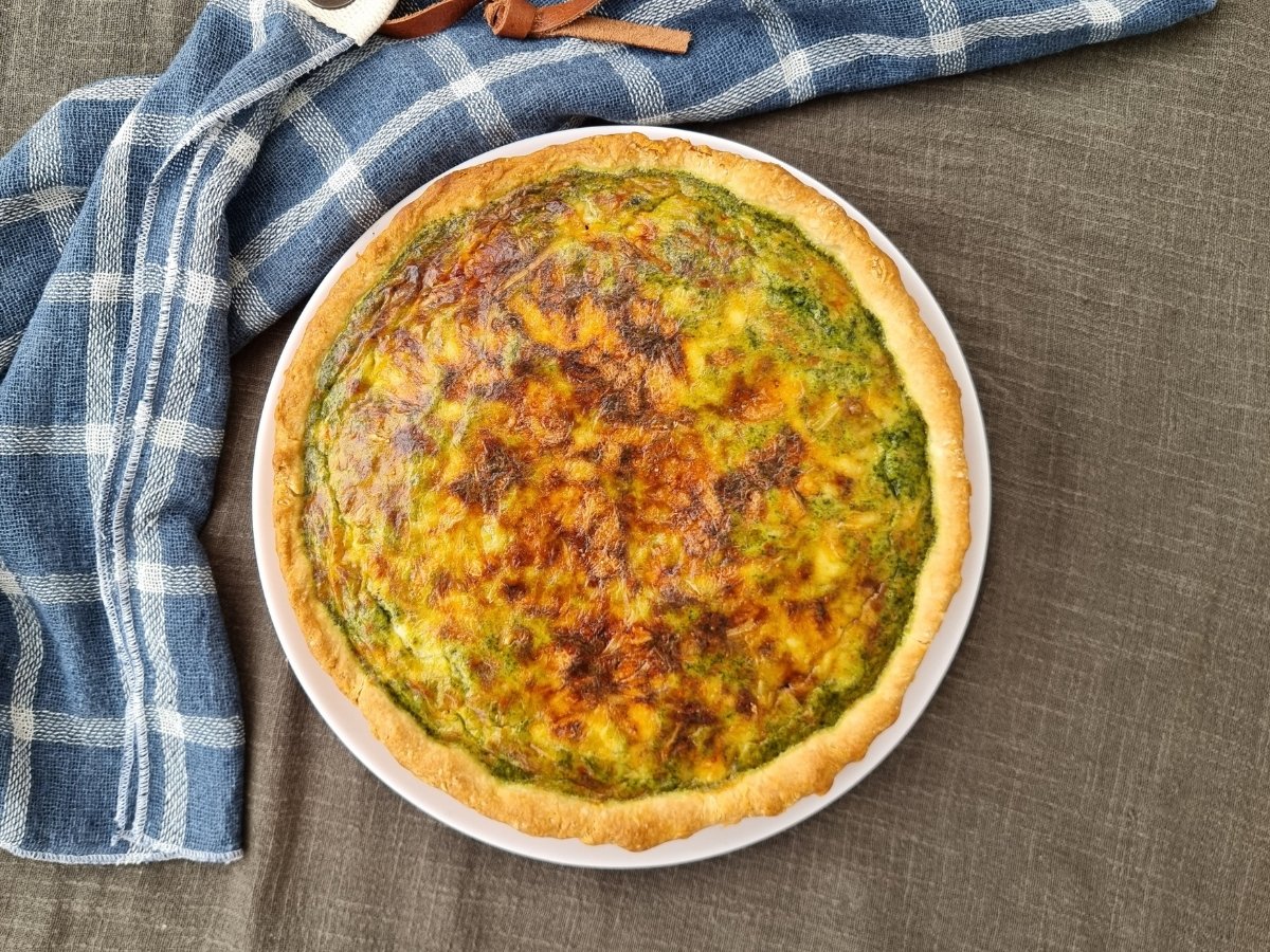 Quiche de espinafre com queijo