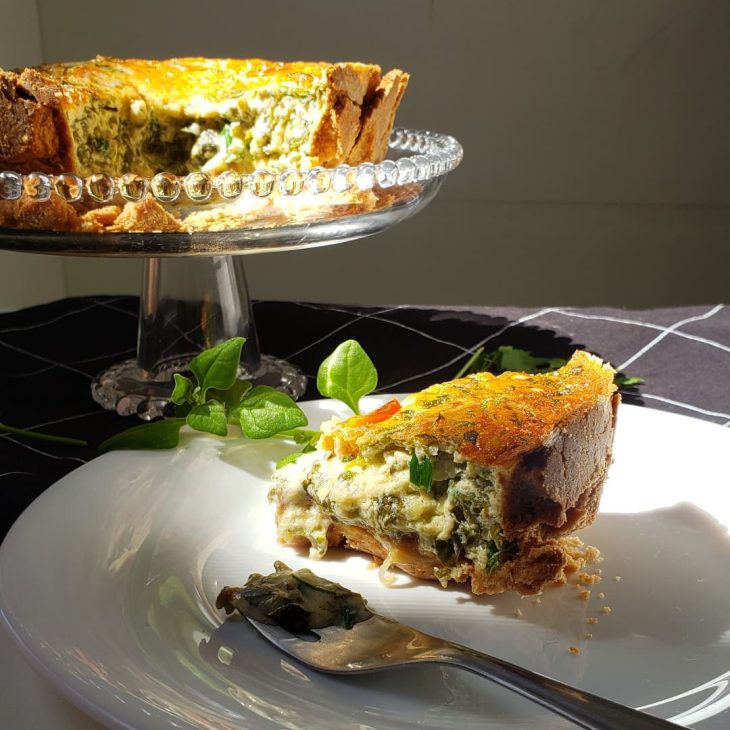 Quiche de espinafre sem glúten