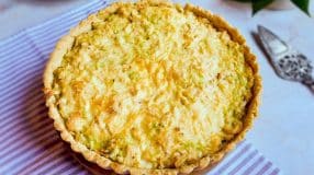 Quiche de frango com alho-poró