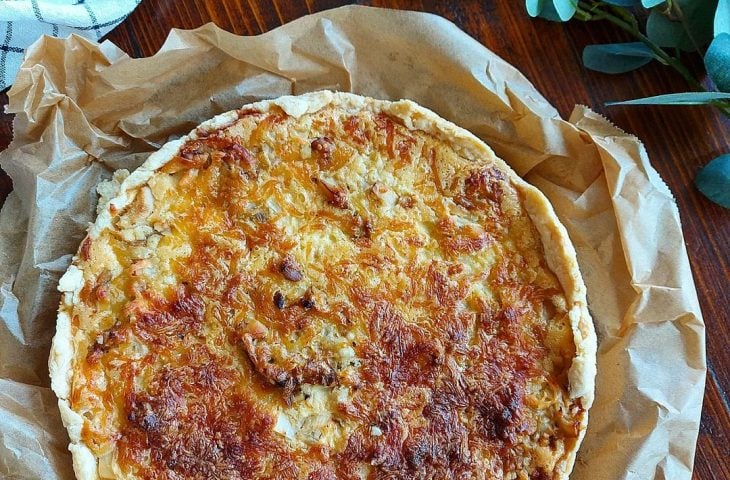 Quiche de frango com palmito