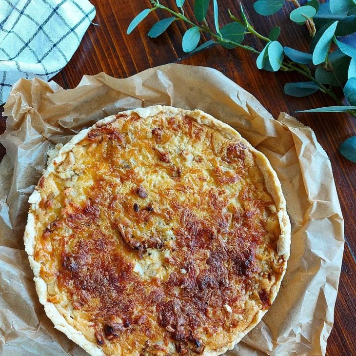 Quiche de frango com palmito