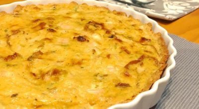 Quiche de palmito com queijo de castanha
