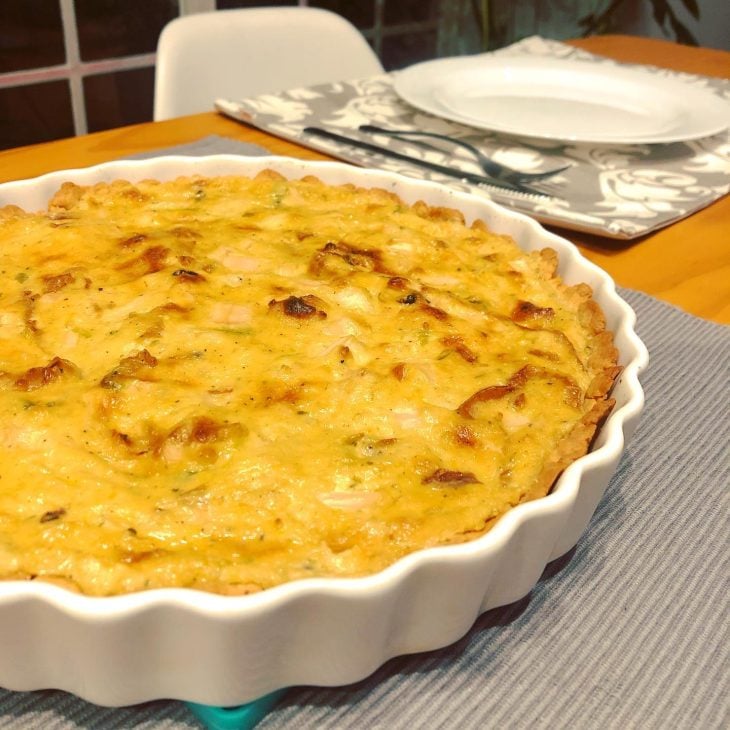 Quiche de palmito com queijo de castanha