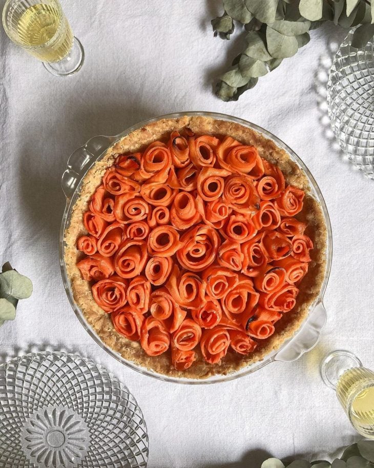 Quiche de rosas de cenouras