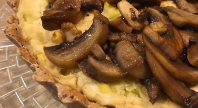 Quiche de tofu com cogumelos