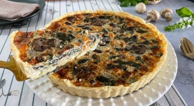 Quiche sem glúten com legumes assados