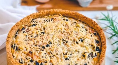 Quiche vegano de mandioquinha