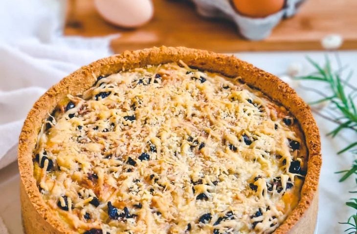 Quiche vegano de mandioquinha