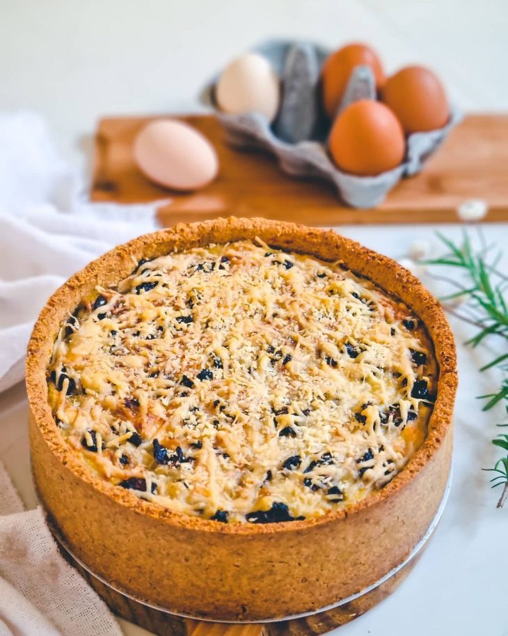 Quiche vegano de mandioquinha