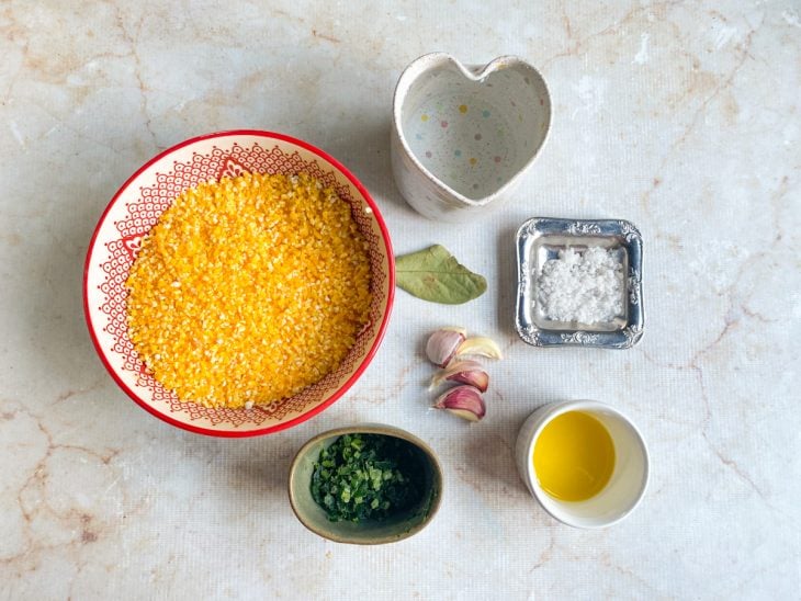 ingredientes para preparo de quirera simples.