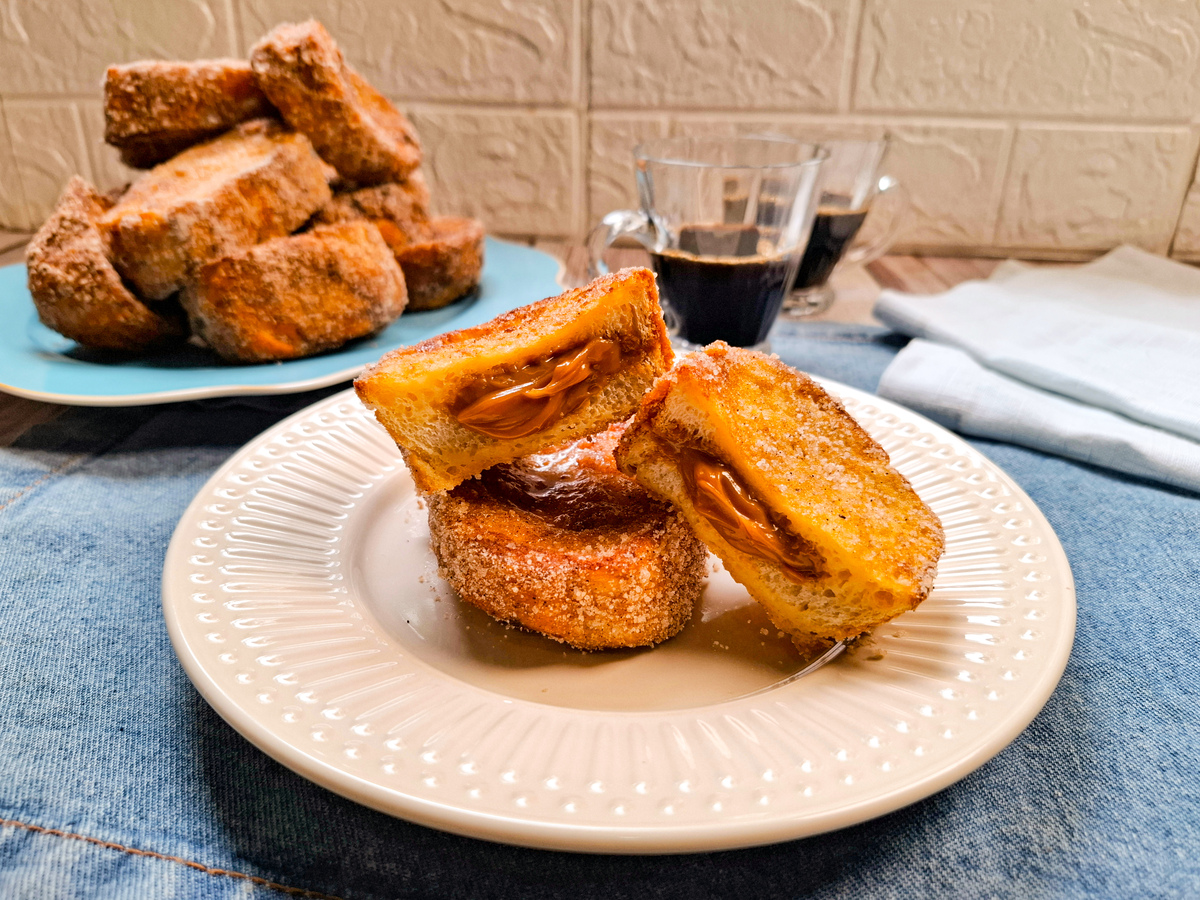 Rabanada recheada na air fryer