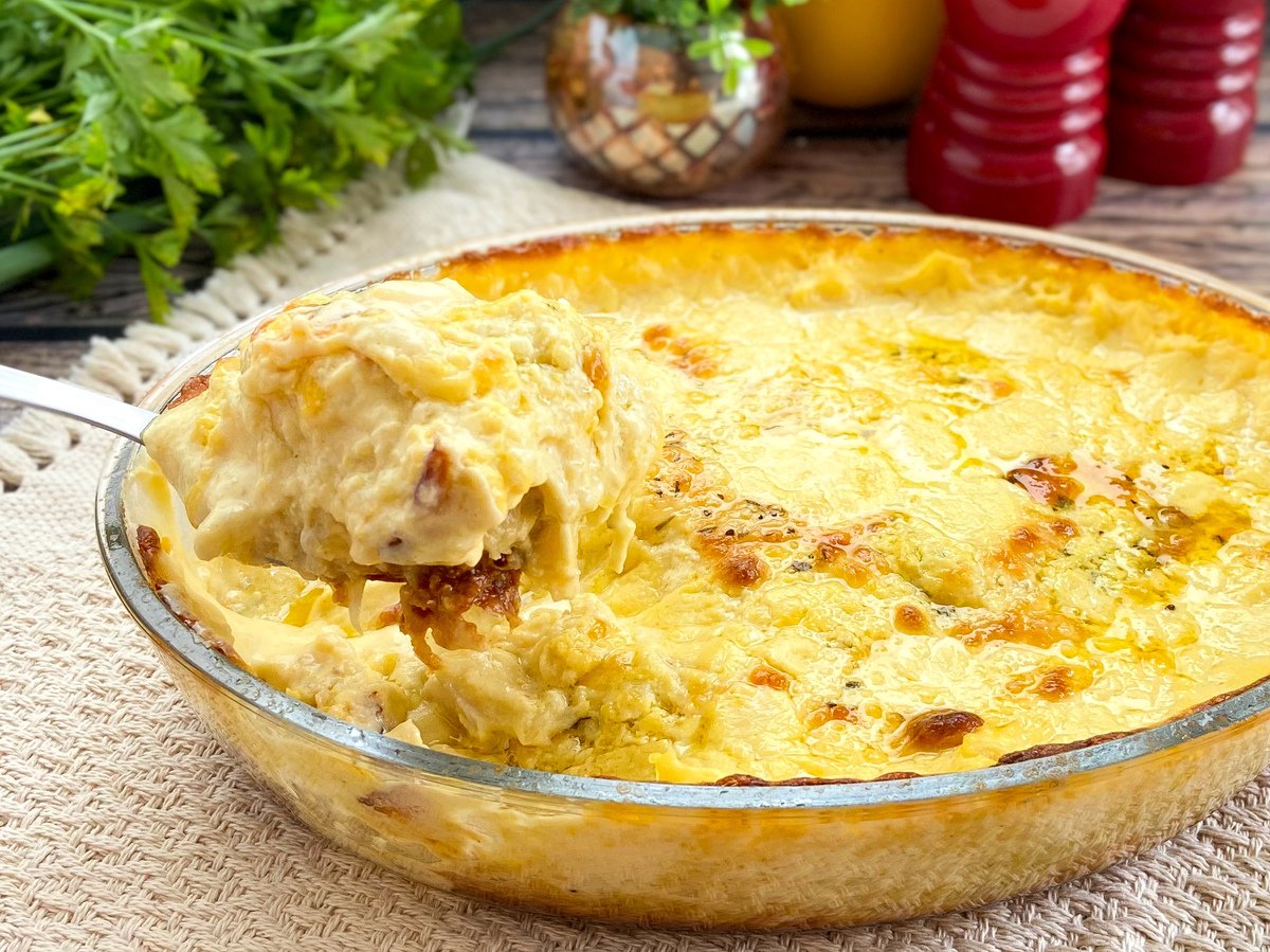 Repolho cremoso gratinado fácil